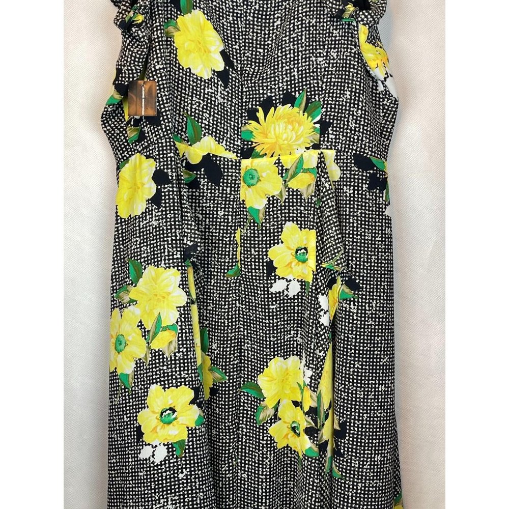 16 INC Women's Cold Shoulder Floral MIDI Dress - Picture 3 of 10